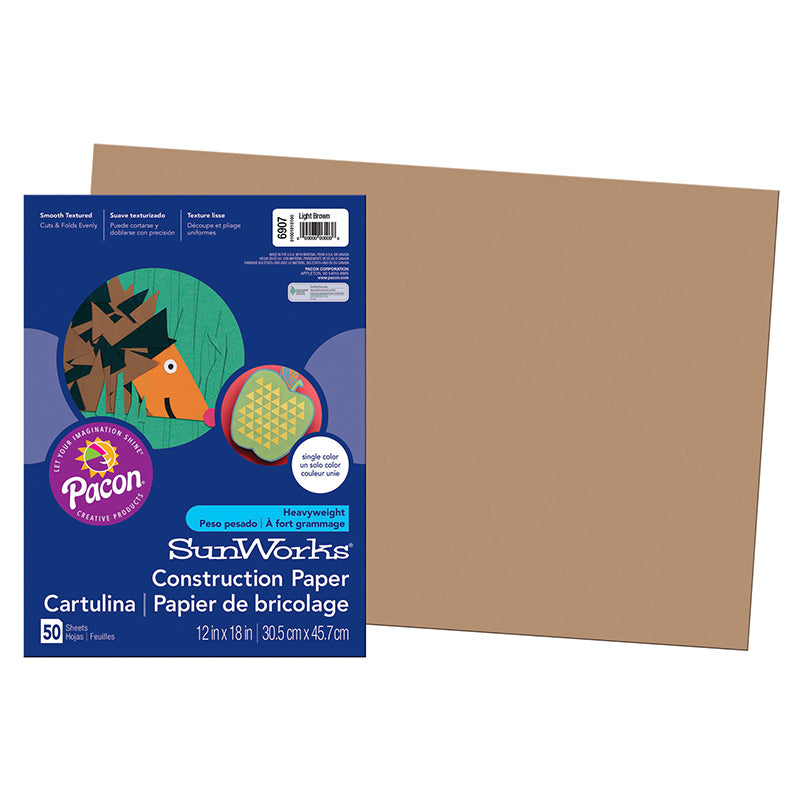 #28629 CONSTRUCTION PAPER LITE BROWN 12X18