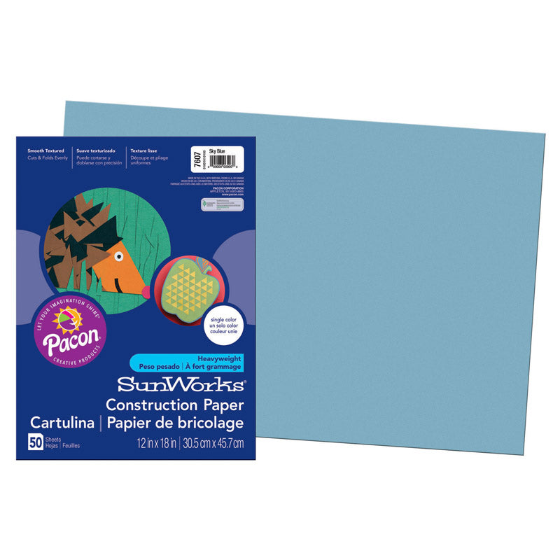 #28692 SUNWORKS 12X18 SKY BLUE GROUNDWOOD CONSTRUCTION PAPER 50SHT
