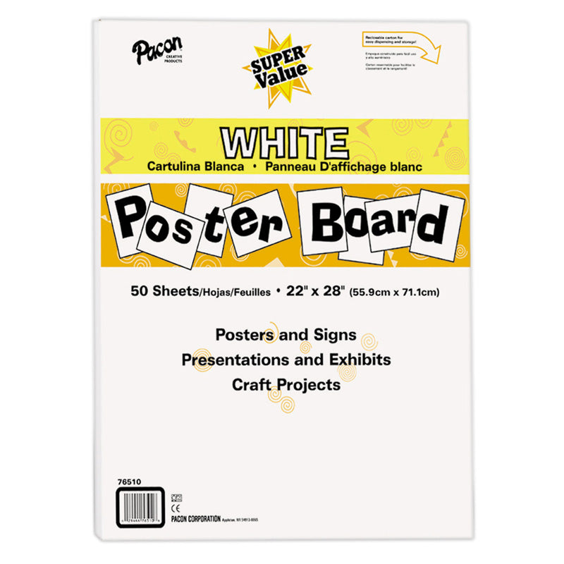 #28693 SUPER VALUE POSTER BOARD ALL WHITE