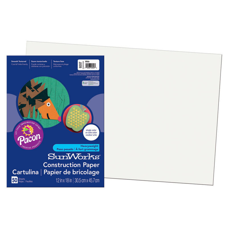 #28735 SUNWORKS 12X18 WHITE 50CT CONSTRUCTION PAPER