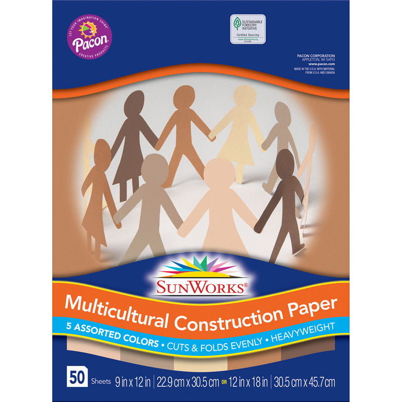 #28738 MULTICULTURAL CONSTRUCTION PAPER 9X12