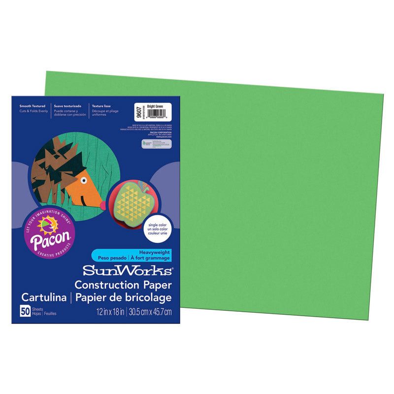 #28741 SUNWORKS 12X18 BRIGHT GREEN 50CT CONSTRUCTION PAPER