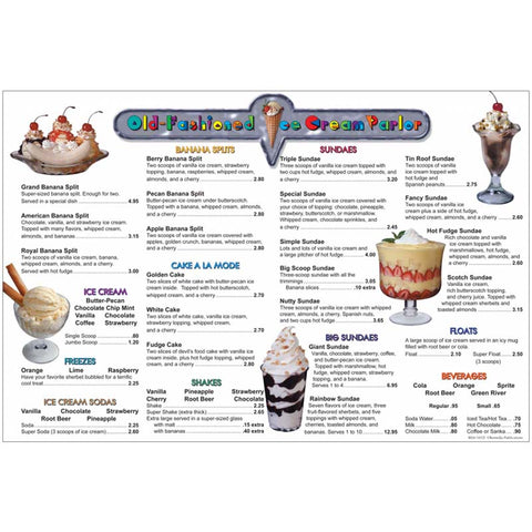 #29545 MENU MATH ICE CREAM PARLOR 6PK EXTRA MENUS