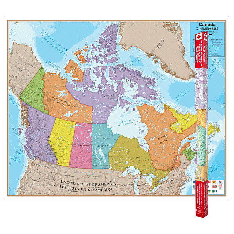 #30119 HEMISPHERES LAMINATED MAP CANADA