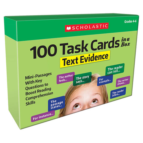 #56968 100 TASK CARDS TEXT EVIDENCE GR 4-6 IN A BOX