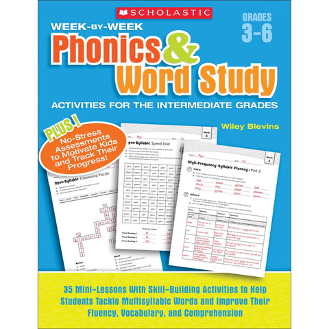 #31109 WEEK BY WEEK PHONICS & WORD STUDY ACTIVITIES FOR THE INTERMEDIATE GR