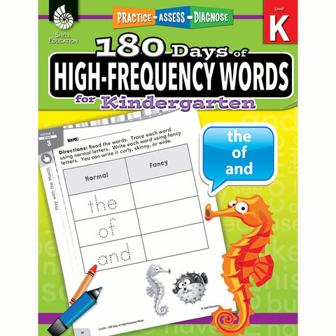 #31636 180 DAY HIGH FREQ WORDS GR K WORKBK