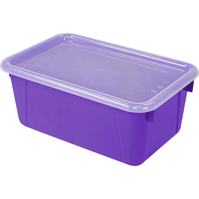 #57258 SMALL CUBBY BIN WITH COVER PURPLE CLASSROOM