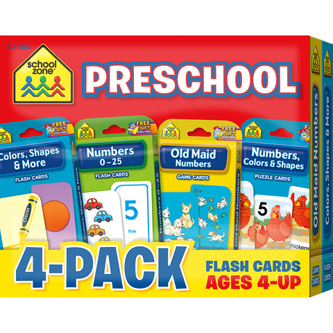 #32922 PRESCHOOL FLASH CARDS 4 PK