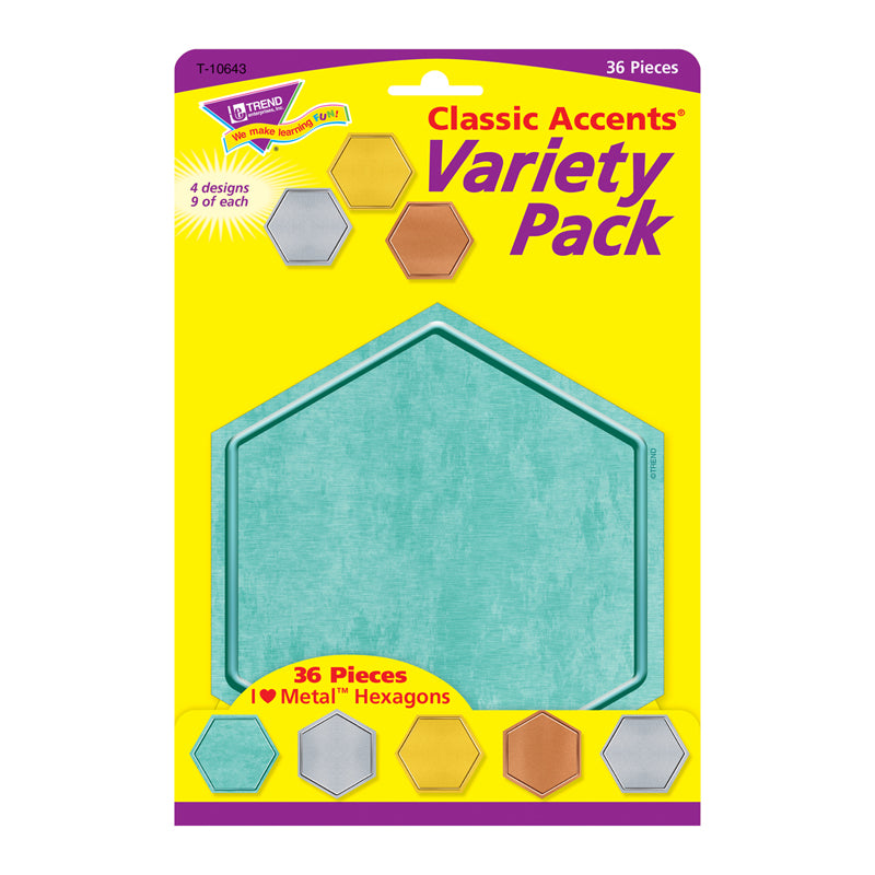 #57317 HEXAGONS CLASSIC ACCENTS VAR PACK I HEART METAL