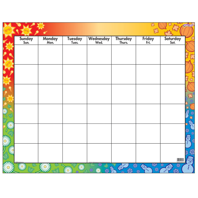 #33322 WIPE-OFF CHART CALENDAR 22 X 28