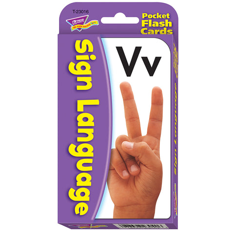 #33465 POCKET FLASH CARDS SIGN LANGUAGE 56-PK 3X5 TWO-SIDED CARDS