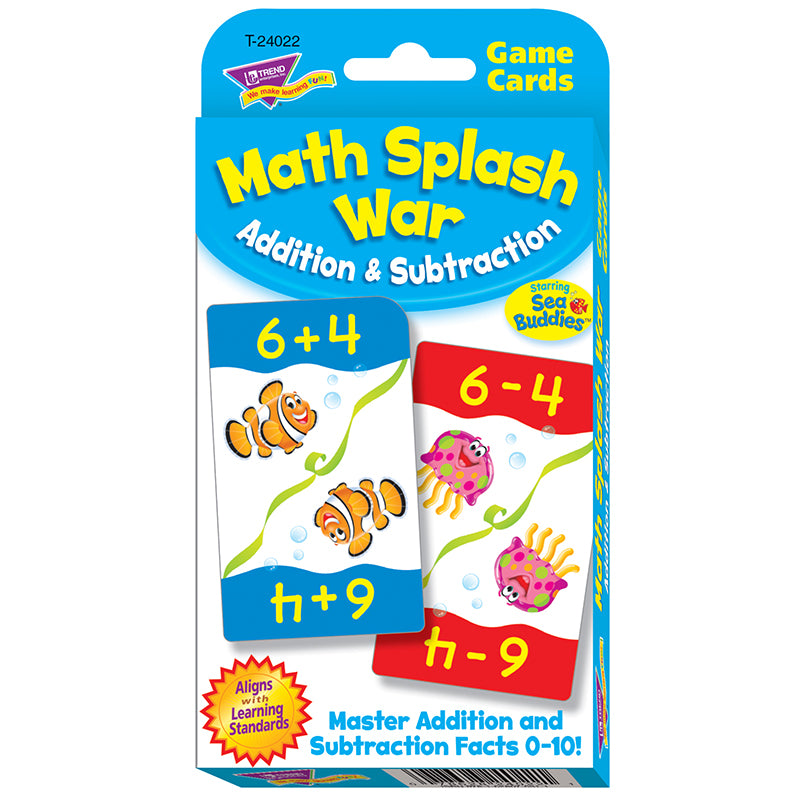 #33512 MATH SPLASH WAR ADDITION &  SUBTRACTION CHALLENGE CARDS