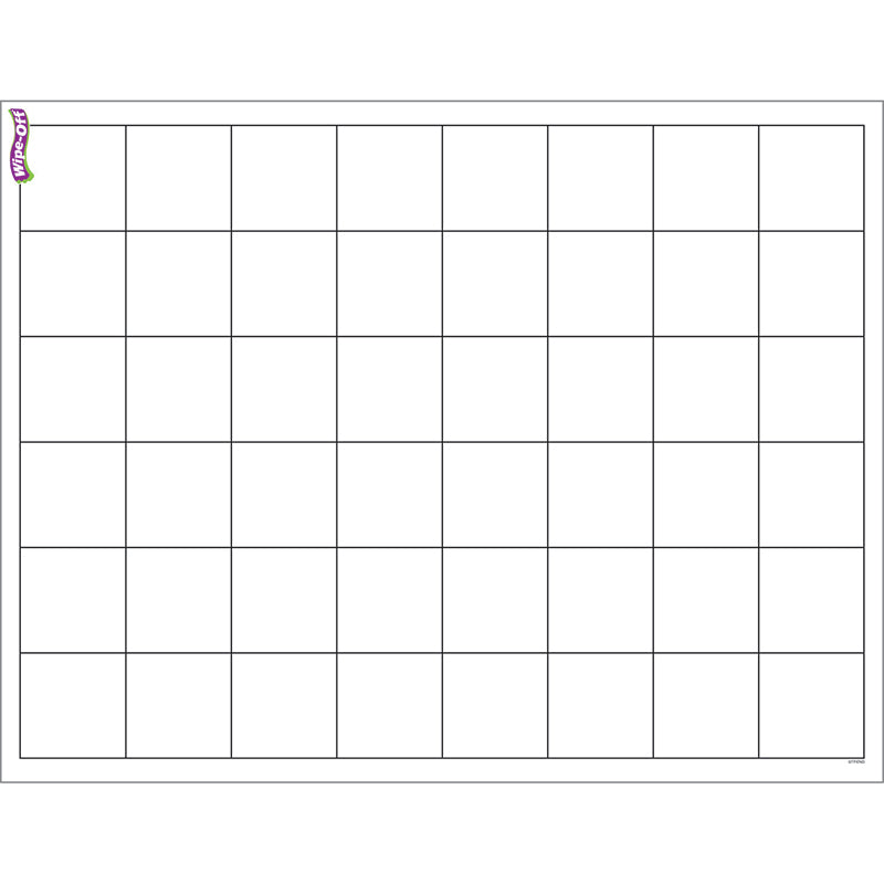 #33592 GRAPHING GRID LARGE SQUARES WIPE OFF CHART 17X22