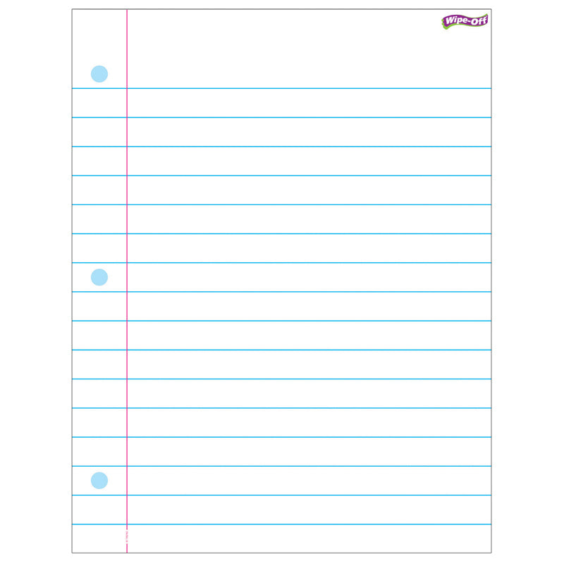 #33596 NOTEBOOK PAPER WIPE OFF CHART 17X22
