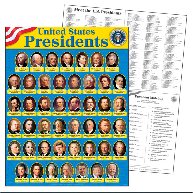 #33844 UNITED STATES PRESIDENTS LEARNING CHART