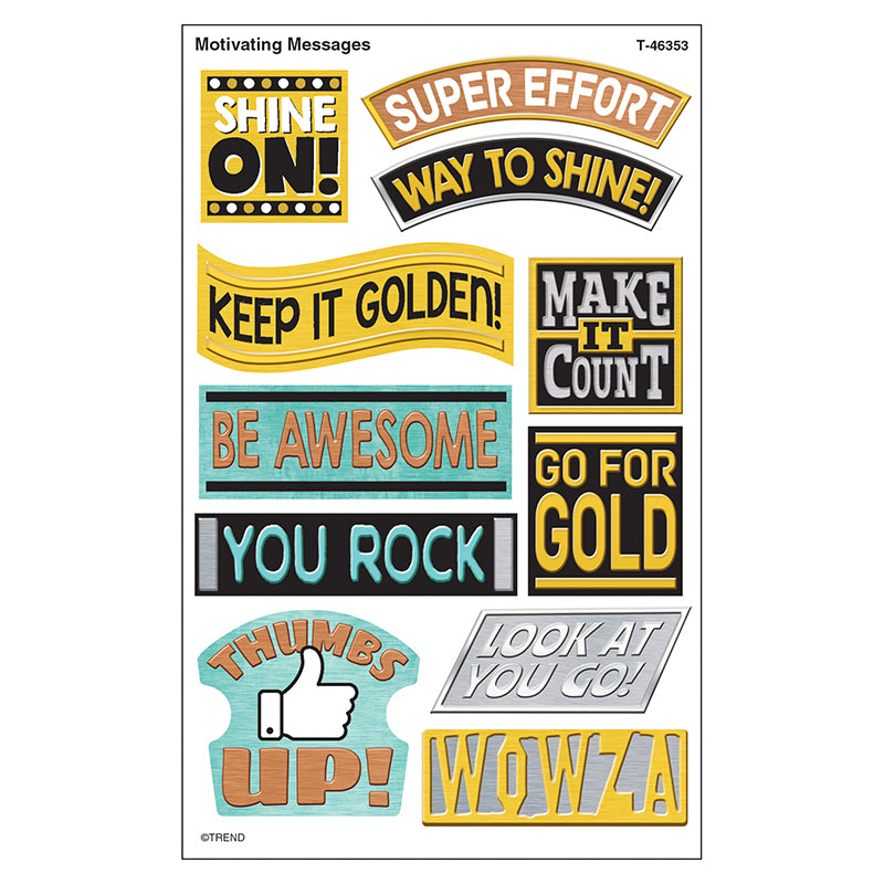 #57375 MOTIVATING MESSGS SPRSHPS STICKERS LARGE I LOVE METAL