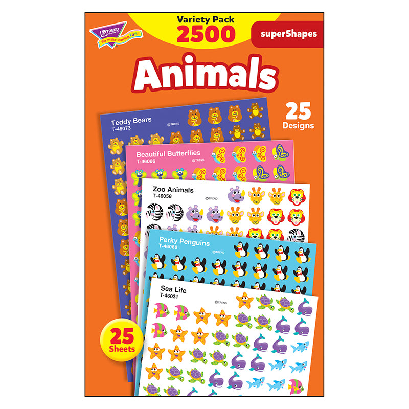 #34200 SUPERSHAPES VARIETY ANIMALS 2500PK