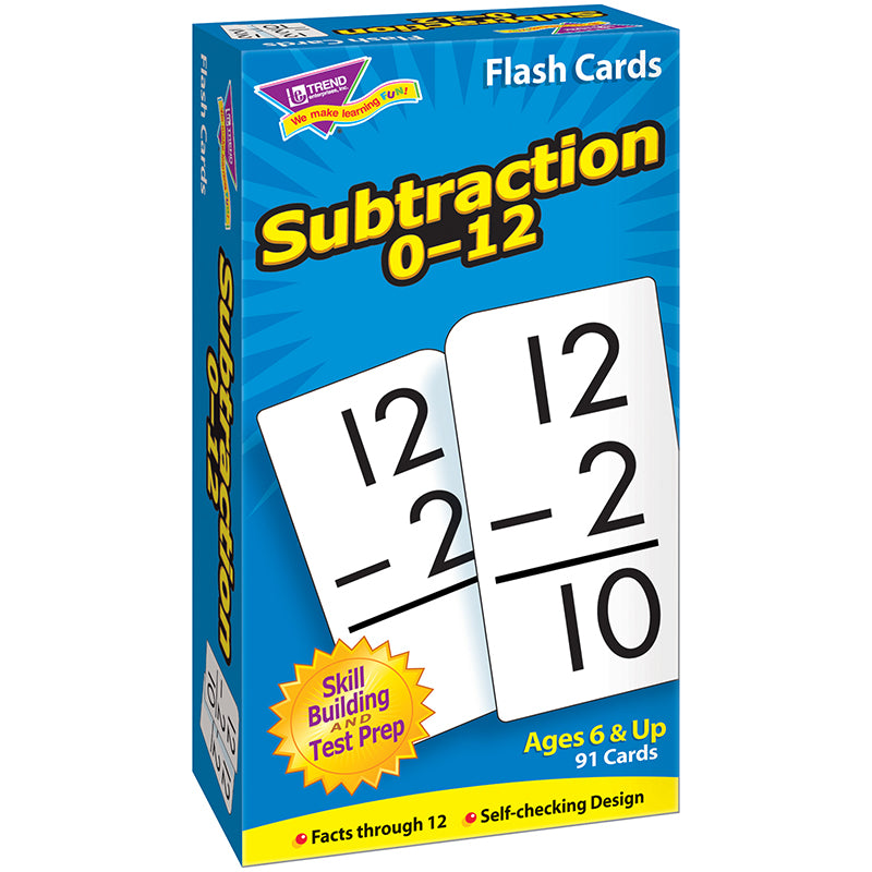 #34362 FLASH CARDS SUBTRACTION 0-12 91/BOX
