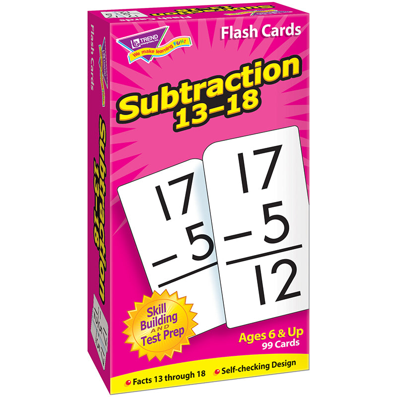 #34364 FLASH CARDS SUBTRACTION 13-18 99BOX