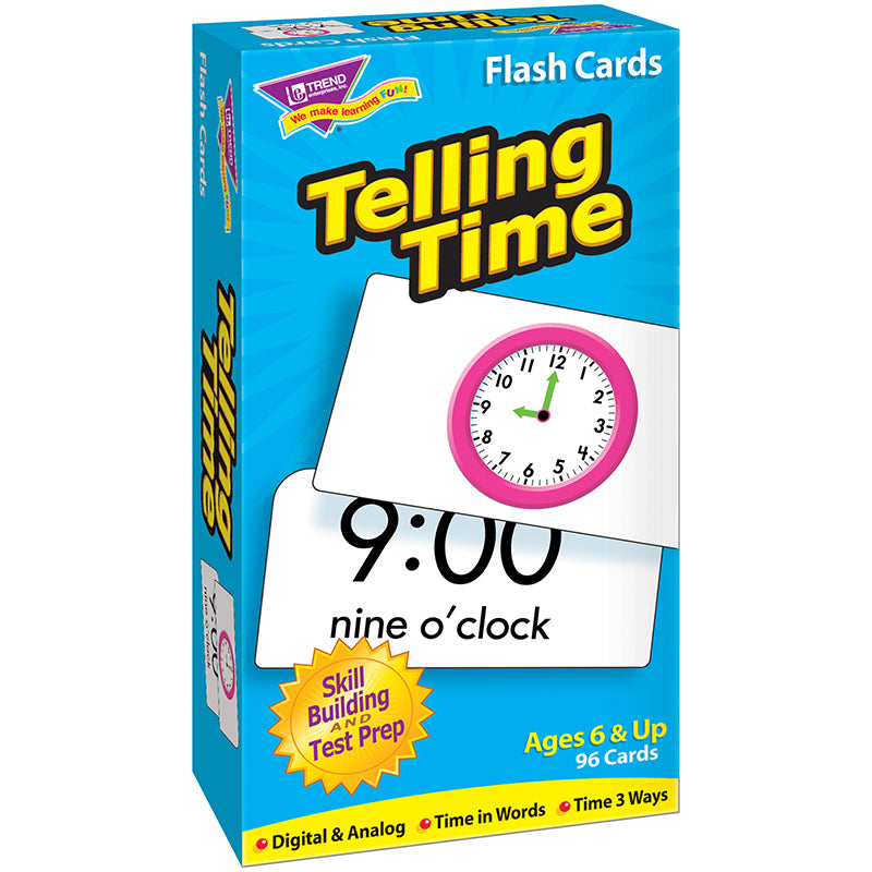 #34372 FLASH CARDS TELLING TIME 96/BOX