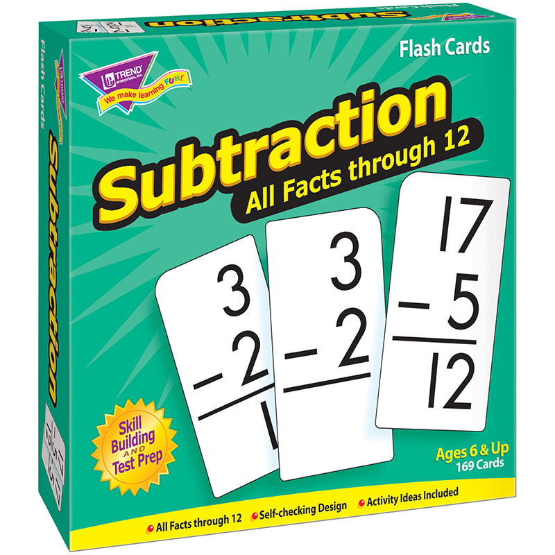 #34378 FLASH CARDS ALL FACTS 169/BOX 0-12 SUBTRACTION