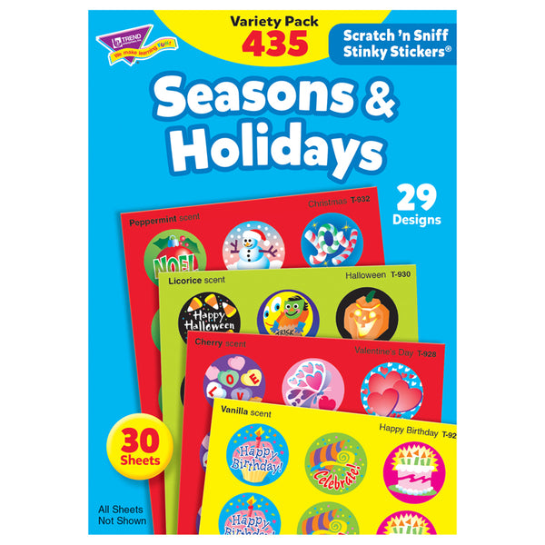 #34384 STINKY STICKERS SEASONS & 435/PK HOLIDAYS JUMBO VARIETY