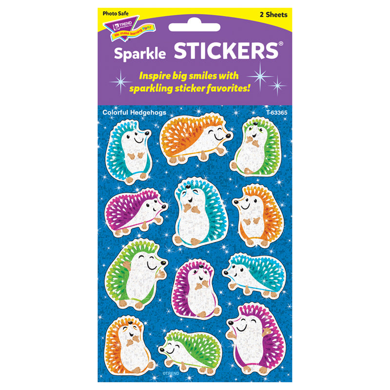 #57395 COLORFUL HEDGEHOGS SPARKLE STICKERS