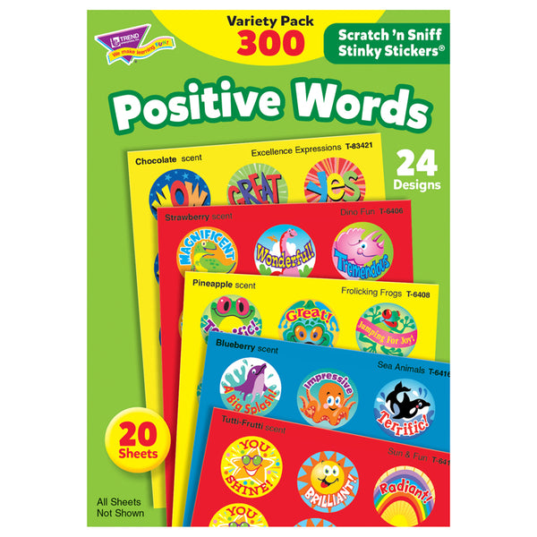 #34505 STINKY STICKERS POSITIVE WORDS ACID-FREE VARIETY 300/PK