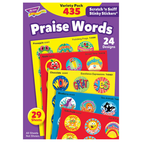 #34509 STINKY STICKERS PRAISE WORDS 435/PK JUMBO ACID-FREE VARIETY PK