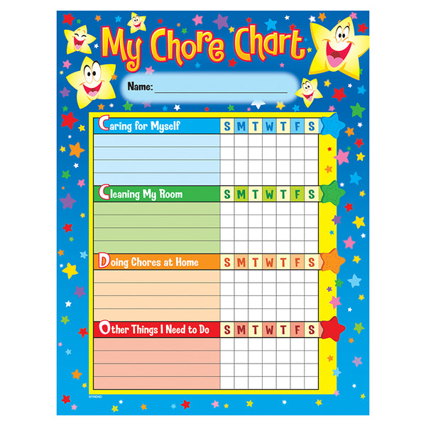 #34791 CHORE CHARTS STARS 25 CHARTS 8-1/2 X 11