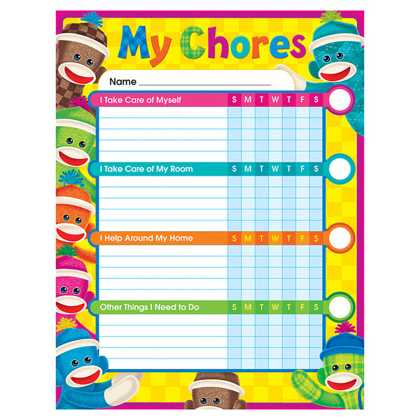 #34798 SOCK MONKEY CHORE CHART