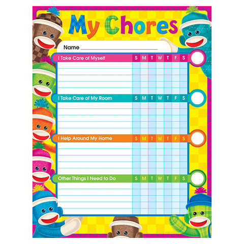 #34798 SOCK MONKEY CHORE CHART