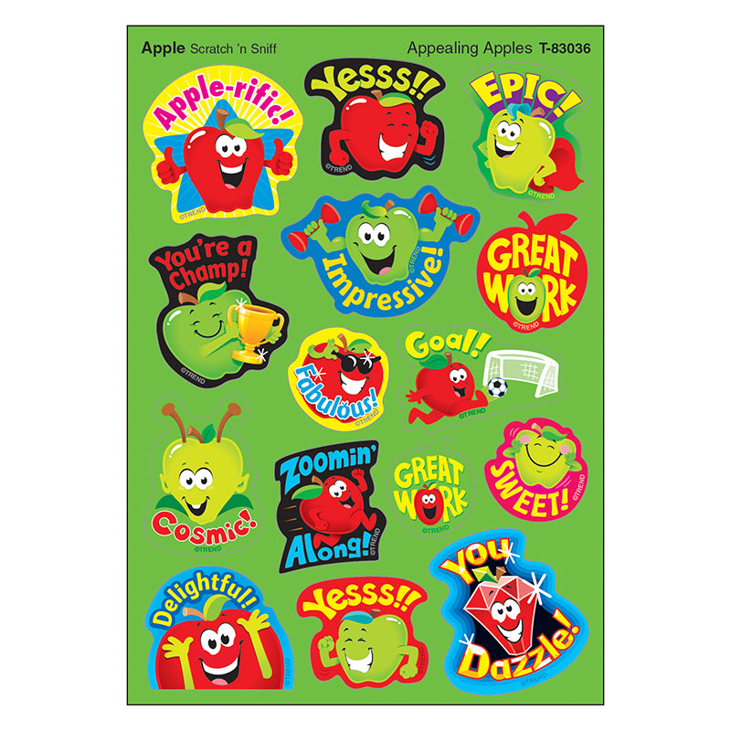 #57435 APPEALNG APPLES MIXED SHAPES STINKY STICKERS