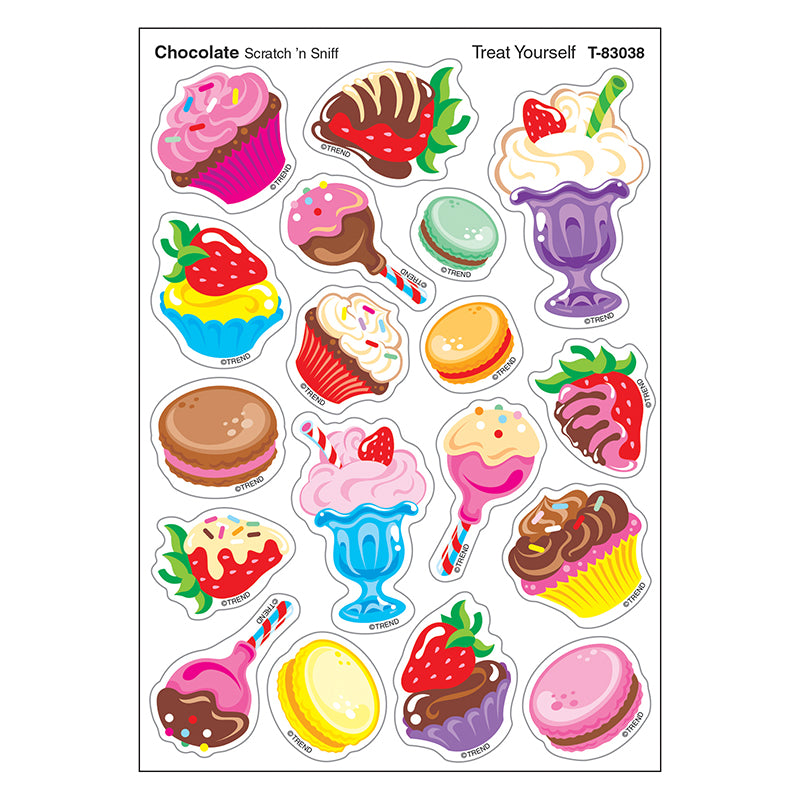 #57437 TREAT YOURSELF/CHOC SHAPES STINKY STICKERS