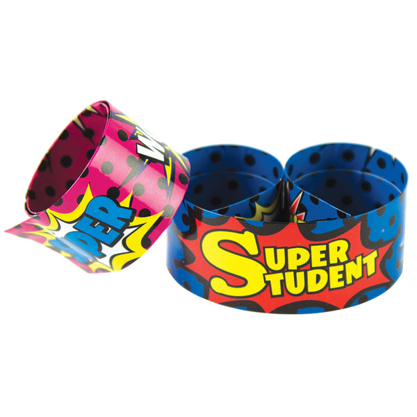 #36527 SLAP BRACELETS SUPERHERO SUPER STUDENT