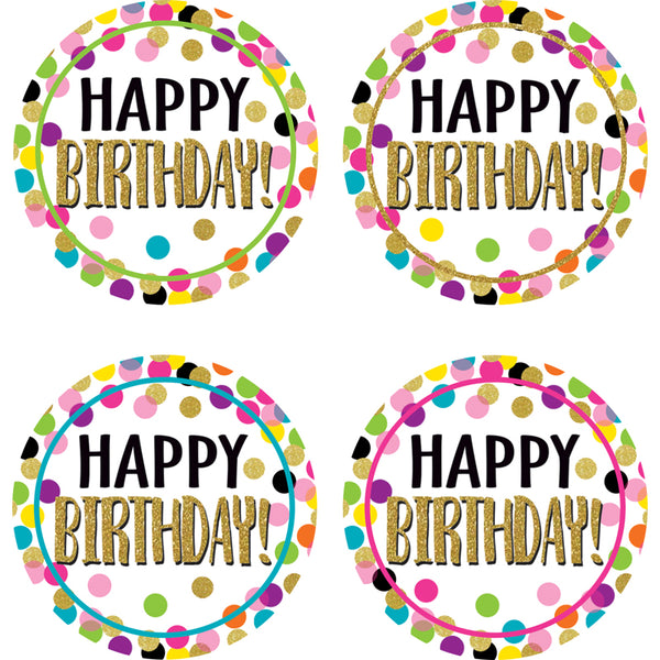 #57806 CONFETTI HAPPY BIRTHDAY BADGES