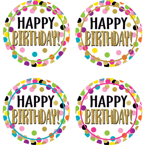 #57806 CONFETTI HAPPY BIRTHDAY BADGES