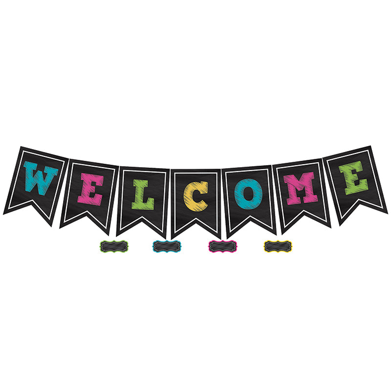 #37486 CHALKBOARD BRIGHTS PENNANTS WELCOME