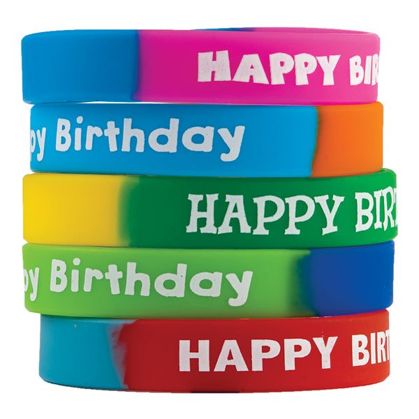 #37733 FANCY HAPPY BIRTHDAY WRISTBANDS 10/PK