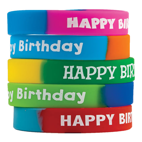 #37733 FANCY HAPPY BIRTHDAY WRISTBANDS 10/PK
