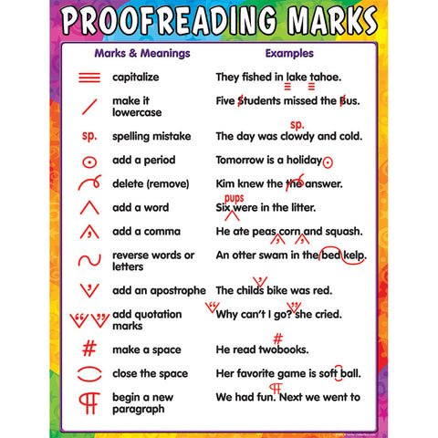 #37942 PROOFREADING MARKS CHART