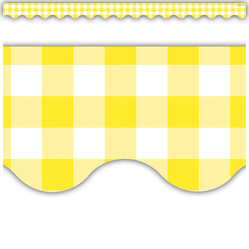 #58230 YELLOW GINGHAM SCALLOPED BORDER