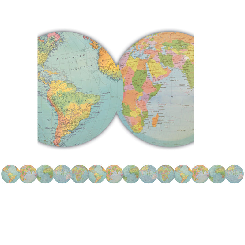 #58296 TRAVEL THE MAP GLOBES BORDER TRIM DIE CUT