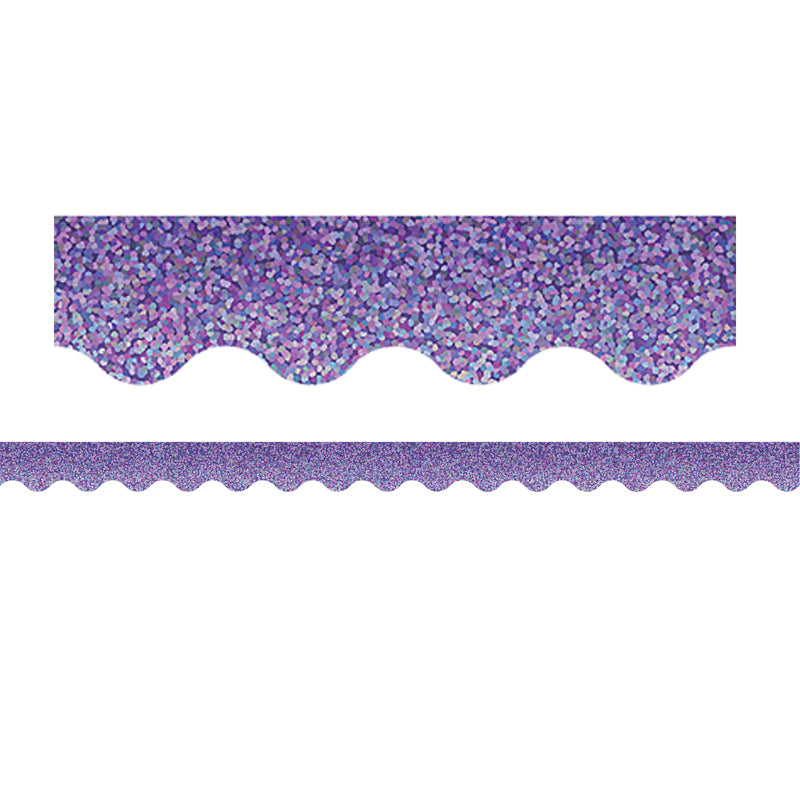 #58389 PURPLE SPARKLE SCALLOPED BORDER