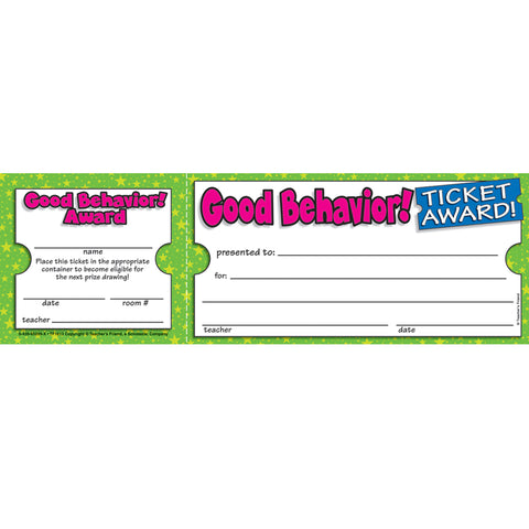 #38338 GOOD BEHAVIOR TICKET AWARDS