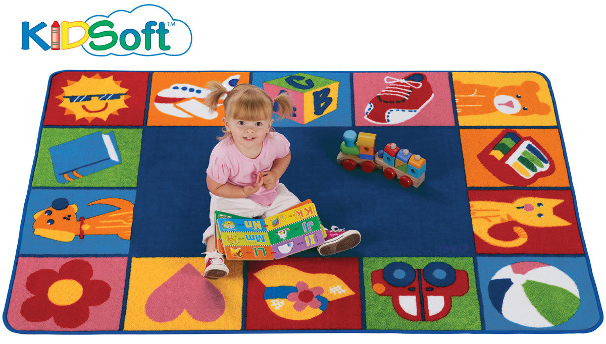 #12323 KIDSoft Toddler Blocks, 6' x 9' Rectangle Rug