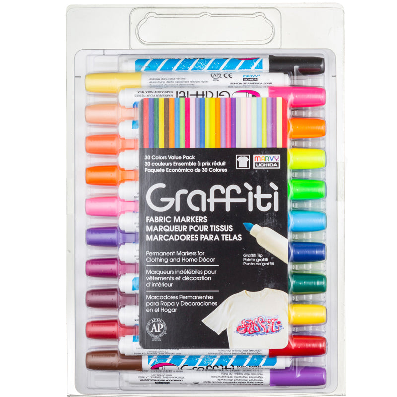 #58659 GRAFFITI FABRIC MARKER SET 30 PK