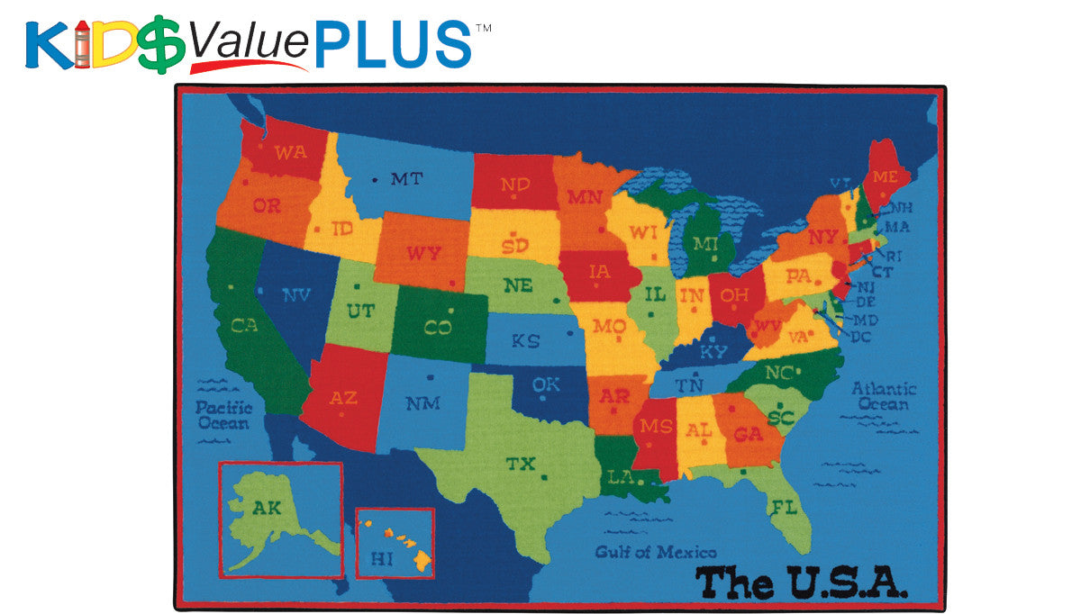 #12632 USA Map, 8' x 12' Rectangle Rug