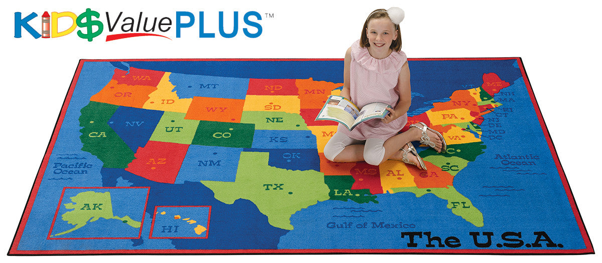 #12632 USA Map, 8' x 12' Rectangle Rug